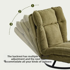 New rotating sofa chair, living room balcony fabric lazy sofa, adjustable backrest rotating leisure chair swivel chair