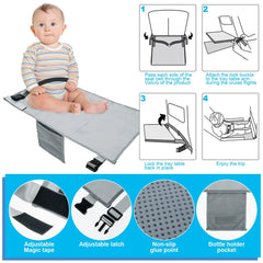 Kids Airplane Bed Breathable Children Airplane Seat Extender Portable Planes Foot Rest Travel Essentials Airplane Foot Hammock