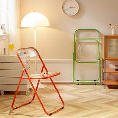 Internet celebrity folding chair acrylic transparent chair completed photo without chair simple folding crystal diningchairstool