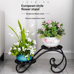 Two Tier Iron Plant Stand Floor Balcony Plant Rack Indoor Living Room Minimalist Flower Pot Shelf Hanging Plants Plant Rack