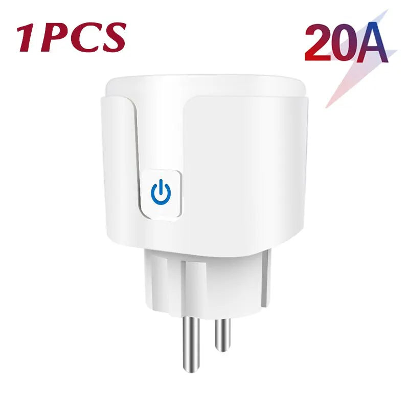 Smart Socket EU 20A Wifi Smart Plug With Power Monitoring Smart Home Voice Control Support Google Assistant Alexa Alice