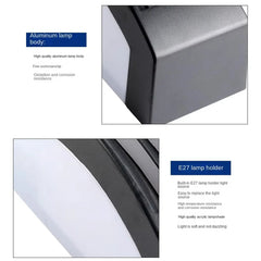 Aluminum Black Grille Wall Sconces E27 Base IP54 Waterproof Outdoor Wall Lamp  Balcony Courtyard Porch Hallway Corridor Lighting
