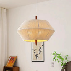 Wabi Sabi Woven Cotton Thread LED Pendant Light Minimalist Hand-Woven Chandeliers Restaurant Living Room Bar Hotel Hanging Lamp
