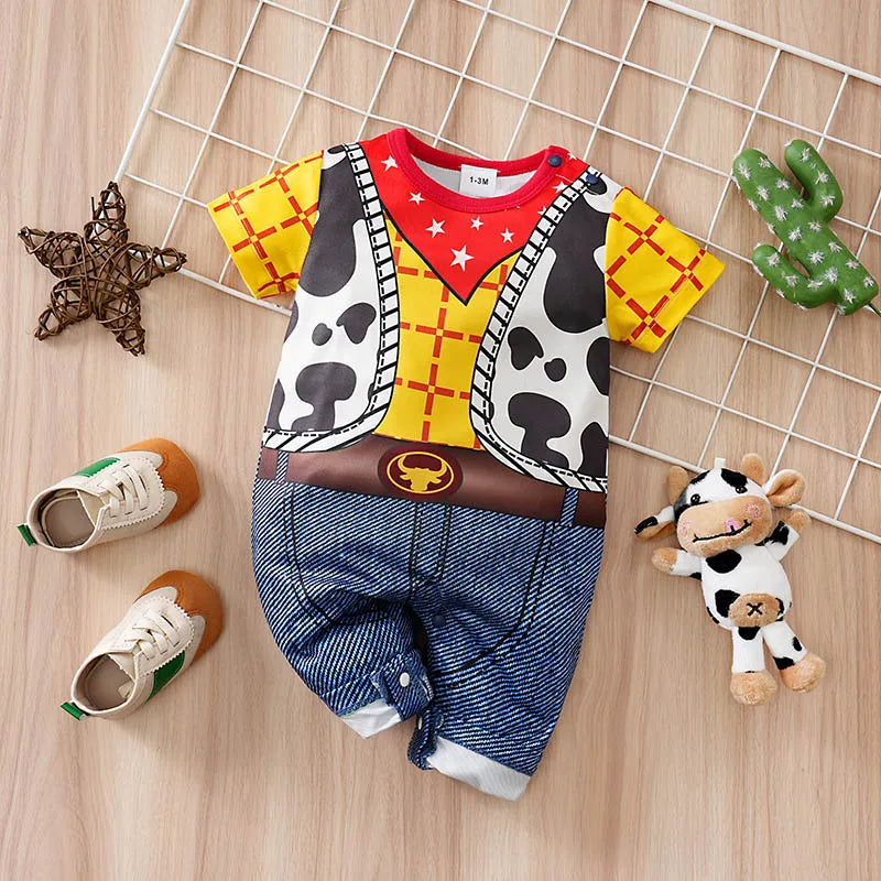 0-18months cosplay newborns Baby Clothes One-Piece Cartoon Anime short-Sleeved Trousers Banquet Summer Fashion neonatal clothing