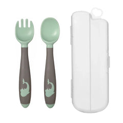 BPA Free Infant Baby Kids Children Feeding Training Non-Slip Flexible Twisting Fork Spoon Tableware