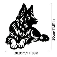Artistic Metal German Shepherd Wall Art - Iron Silhouette Sculpture, Ideal for Outdoor Garden & Indoor Living Room Decor