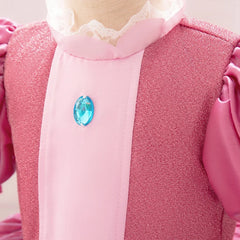 Peach Princess Dress Girl Cosplay Party Gown Baby Girls Christmas Carnival Dresses Toddler Fashion Holiday Weekend New Costumes