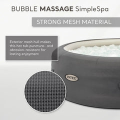 SimpleSpa 6 Person Inflatable Hot Tub, Portable Spa with 140 Jets, Custom