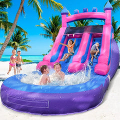 Commercial Grade Inflatable Water Slide with Splash Pool Bouncy Castle for Adults and Kids Includes Blower