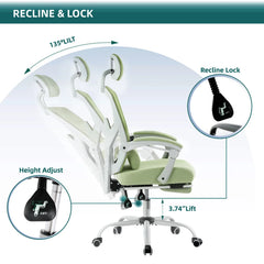 JHK Ergonomic Reclining High Back Mesh Living Room Rocking Gaming Chair Computer Desk Swivel Rolling  Lumbar Support Pillow