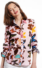 Rome Shirt with 3/4 Sleeve, Pink Butterflies