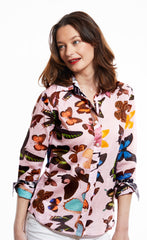 Rome Shirt with 3/4 Sleeve, Pink Butterflies