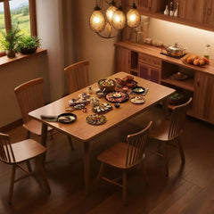 Solid wood dining table modern home rectangular dining table Japanese style dining table small apartment simple