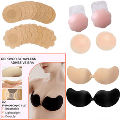 Adhesive bra, breathable adhesive bra, invisible strapless silicone bra, suitable for backless wear