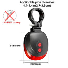 Bicycle Bike LED Lights  2 Lasers 5 LED Waterproof Cycling Taillight Safety Warning Taillight MTB Bike Rear Tail Lights