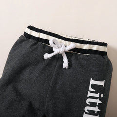 Winter 0-1 Years Old Infant Baby Boys Long  Sleeved  Letter Printing   Romper  Sports  Pants  3-Piece  Set  With  Hat