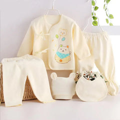 5 Pcs/set Newborn Baby 0-3 Month Clothing Set Babies T-Shirt Pants Hat Boy Girl Clothes Cotton Set