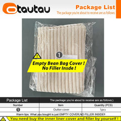 OTAUTAU Corduroy Bean Bag Cover DD025【No Filler Inside! You Need To Buy Filler By Yourself !】