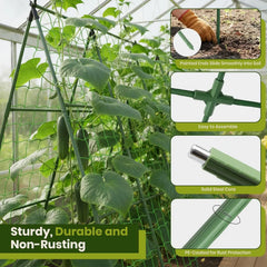 50x50 A-Frame Garden Trellis for Climbing Plants - Easy Assembly, Durable Steel, Fits Raised Beds