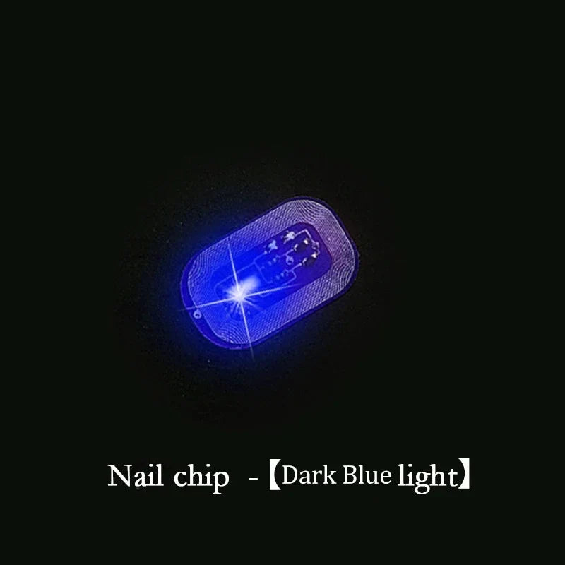 5pcs NFC Flash Nail Sticker LED Bare Chip Intelligent Luminous Nail Lamp Glow in the Dark Nail Stickers Enhancement Manicure