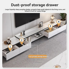 Modern minimalist living room household TV cabinet, floor standing retractable TV cabinet, coffee table, tea table combination