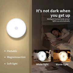 4pcs Motion Sensor LED Night Light USB Rechargeable Night Lamp For Kitchen Cabinet Wardrobe Lamp Staircase Wireless Closet Light
