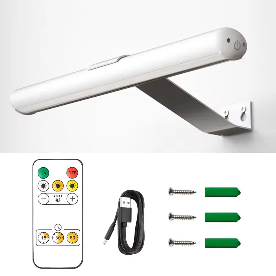 4000mAh Led Rechargeable Wall Lamp Modern Remote Control 3 color Dimming Gold Bathroom Mirror Light Aluminum Picture Lights