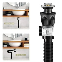 Universal Flip Stainless Steel Washbasin Washbasin Sink Wall Drainage Pipe Kitchen Bathroom Accessories Anti Odor Drainage Pipe
