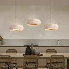Nordic Minimalist Bedroom Bedside Pendant Light Wabi Sabi Yellow Travertine Chandelier Restaurant Bar Dining Room Fixture