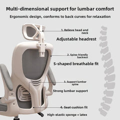 Backrest Computer Chair Comfortable for Prolonged Sitting, Home Use Backrest Office Chair, Dormitory Ergonomic Swivel Chair