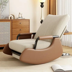 Reclining chair lunch break folding lazy sofa chair adults can sit reclining office nap chair balcony household rocking chair