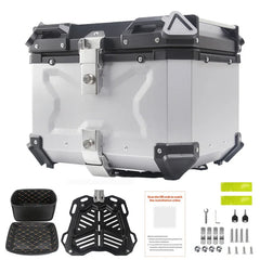 Motorcycle Top Case 55L Universal Motorcycle Rear Box Aluminum Alloy Motorbike Trunk Travel Luggage Storage Tour Tail Box