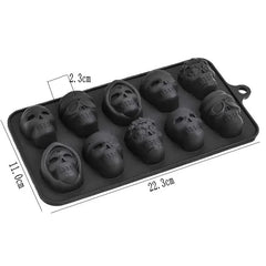 Skull Ice Cube Mold 10 Grid Reusable Silicone Ice Mold  Drinks Whiskey Cocktail Chocolate Ice Cream Kitchen Baking Making Tools