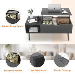 JHK Lift Top Coffee Tables For Living Room 39.37"x19.7" Desk Tea Wood Dining Tables Adjustable Storage Shelf Easy Lift Or Lower