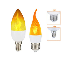 E14 LED Flame Light Bulbs 4 Modes Party LED Flame Effect Light Simulation Fire Lights Bulb Garden Decor Flickering Lamp