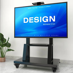 Mobile TV Stand for 32-75” TVs,Tilt TV Cart Holds up to 154Lbs Portable Stand with Storage Shelf Rolling Floor VESA 600x400mm