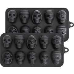 Skull Ice Cube Mold 10 Grid Reusable Silicone Ice Mold  Drinks Whiskey Cocktail Chocolate Ice Cream Kitchen Baking Making Tools