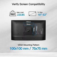 Full Motion TV Monitor Wall Mount Bracket Articulating Arms Swivel Tilt Extension Rotation for Most 10-32 Inch Flat Curved TVs