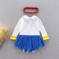 Baby Girl New Summer Bodysuit Cartoon Princess Jumpsuit Children's Long Sleeved Infant Girls Halloween Role Play Clothing H3924