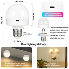 GGbingo 3 Color Temperatures Rechargeable Light Bulbs Remote Control Battery Operated Light Bulb with Timer Dimmable Lamp