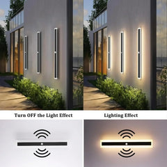 IP65 Waterproof LED Long Wall Sconce Outdoor Wall Light With Motion for Porch Patio Living Room and Garage Wall lamp
