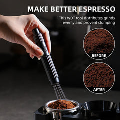 Bincoo Professional WDT Tool & Espresso Distribution Needle, Magnetic Telescopic Stirrer for Home Barista and Coffee Cafe Use