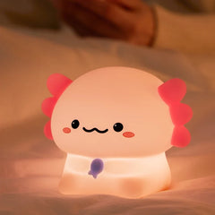 Axolotl Baby Night Light Cute Silicone Salamander Sleep Light USB Rechargeable Touch Control Night Light Children Birthday Gift