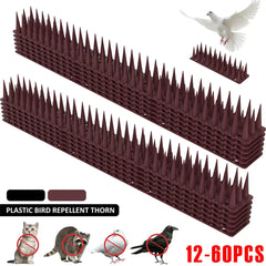 12-60Pcs Anti Climb Bird Spikes Fence Wall Spikes Stop Birds and Cats Sitting on Fence Cat Repellent Spike for Deterrent Burglar