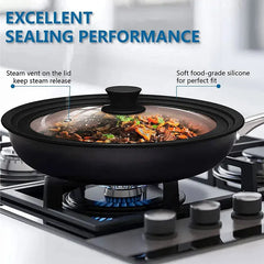 Multi Size Universal Lid for Pots Pans Cookware Tempered Glass Lid for Skillets with Silicone Rim Replacement Lid for Frying Pan