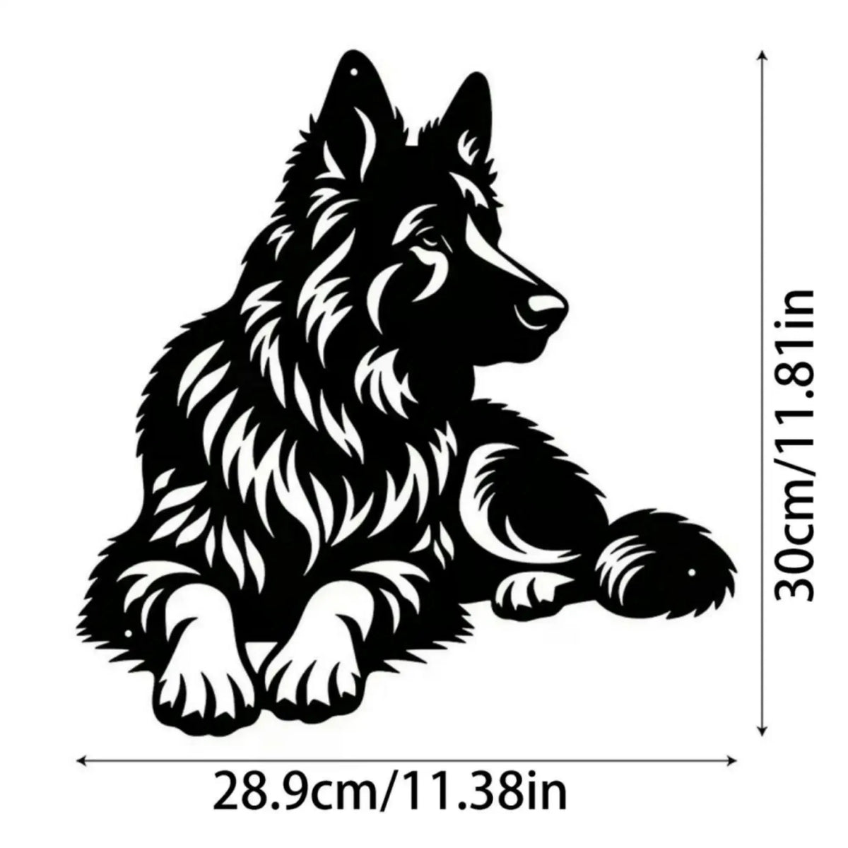 Artistic Metal German Shepherd Wall Art - Iron Silhouette Sculpture, Ideal for Outdoor Garden & Indoor Living Room Decor