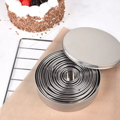 14 Pieces Round Cookie Biscuit Cutter Set Stainless Steel Donut Cutter Ring Molds Kitchen Graduated Circle Pastry Cutters YY129