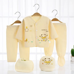 5 Pcs/set Newborn Baby 0-3 Month Clothing Set Babies T-Shirt Pants Hat Boy Girl Clothes Cotton Set
