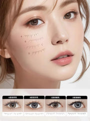 HUKEROU 4-Style Waterproof Eyeliner Stamp Pen