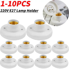 E27 Lamp Holder Screw Cap Socket White Ceiling Light Multifunctional Lamp Bulb Fixing Base Stand Light Bulb Holder